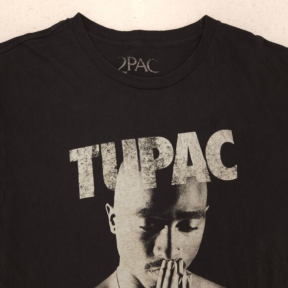 2Pac Tupac Rap Short Sleeve Graphic Crew Neck T Shirt Mens Size Large L Black - Picture 1 of 9